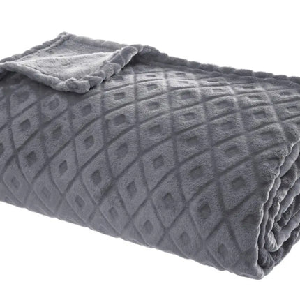 Plaid Donkergrijs met Ruitmotief – 180×230 XL