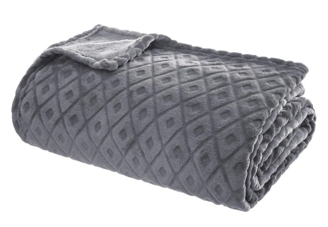 Plaid Donkergrijs met Ruitmotief – 180×230 XL