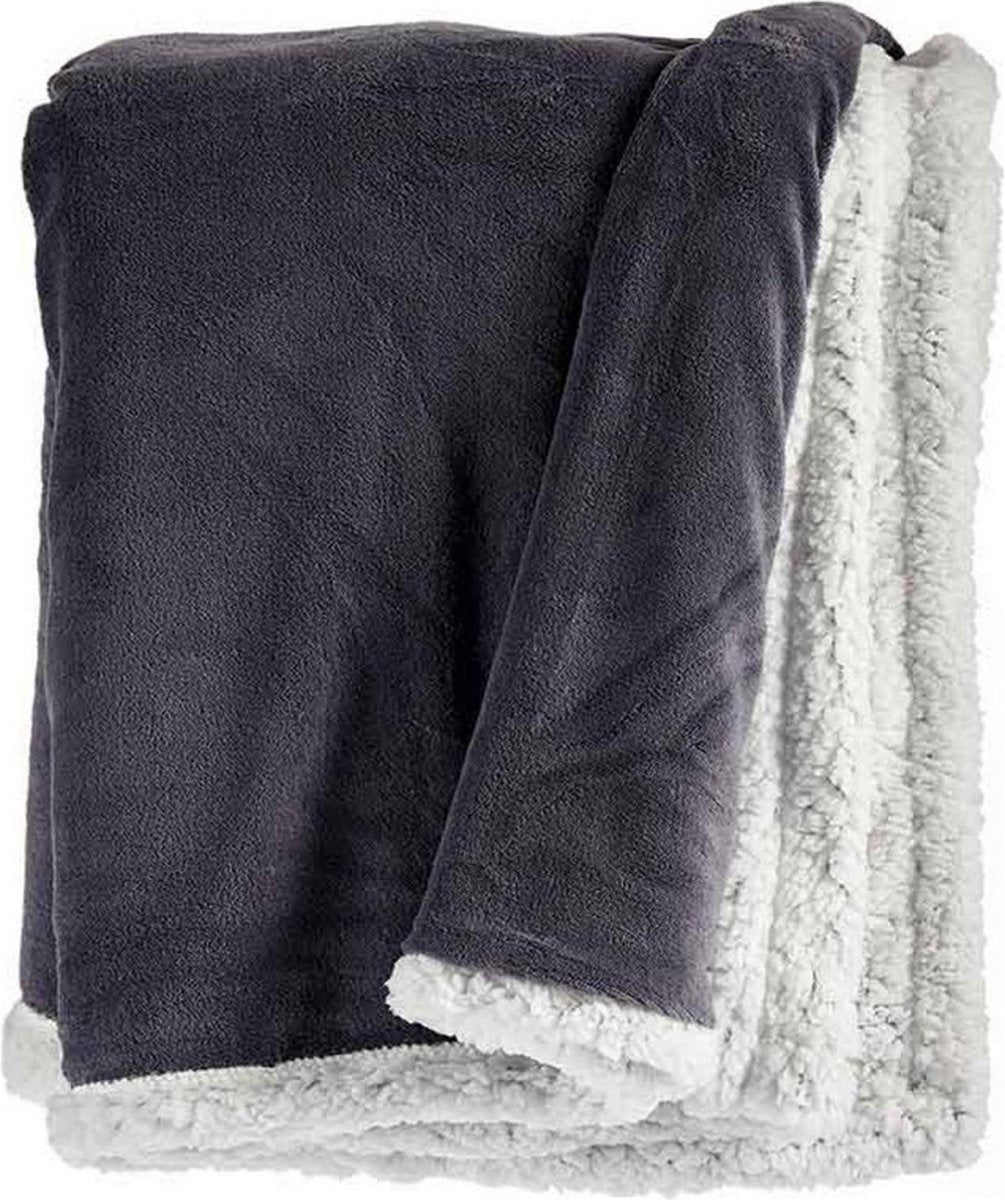 Fleece Blanket Grey White (130 x 170 cm)