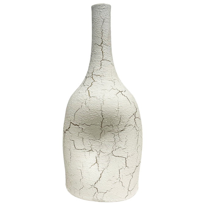 Flesvaas cracked wit 25 cm