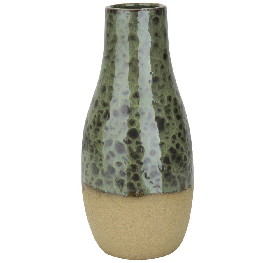 Vase bouteille céramique vert 13 x 28 cm - Vase