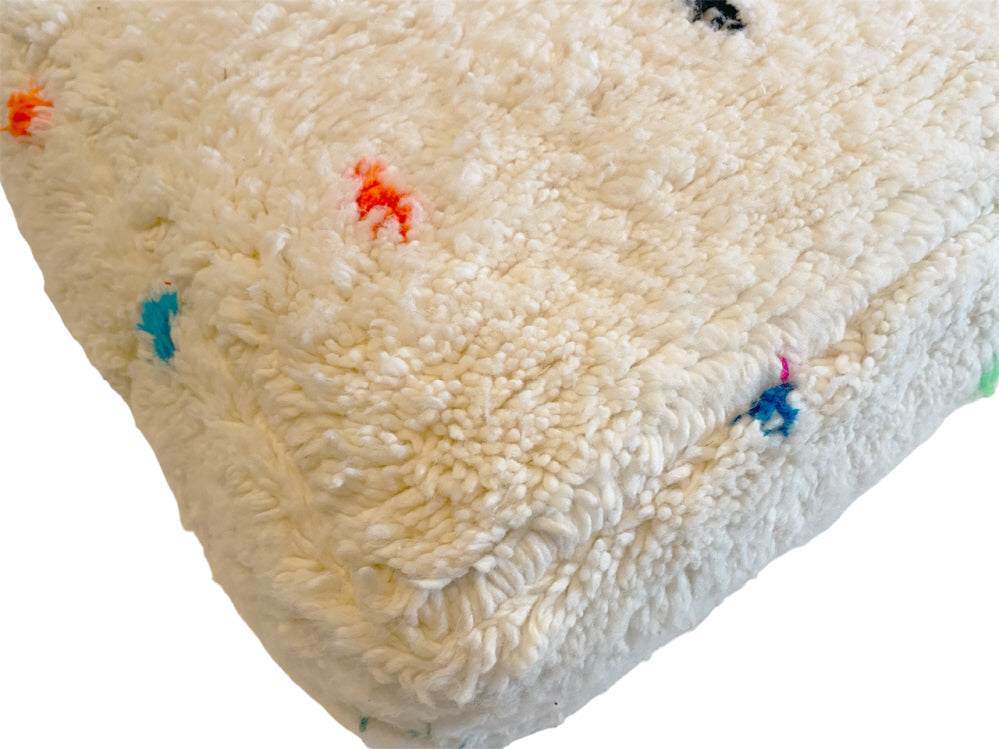Pouf fait main (Beni Ourain) - Coussin de sol bohème moelleux