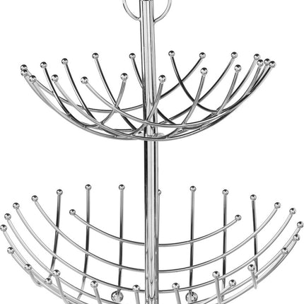 Ronde zilveren dubbele etagere fruitschaal 36 x 40 cm