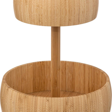 Fruitmand bamboe - 2 Laags - Fruitschaal - decoratieve schaal - 29 cm