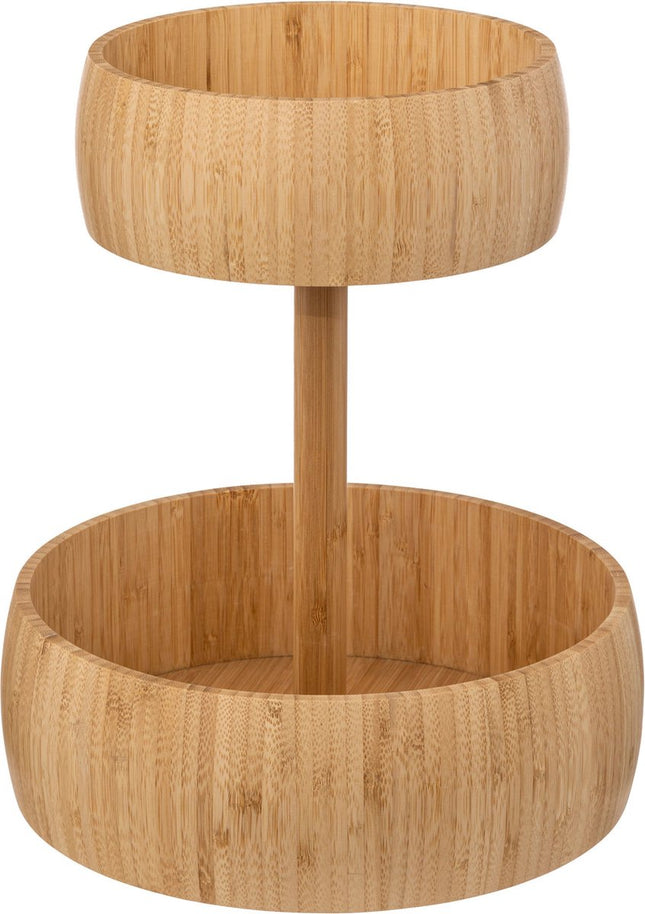 Fruitmand bamboe - 2 Laags - Fruitschaal - decoratieve schaal - 29 cm