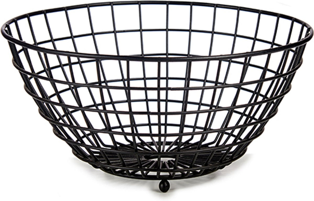 Fruit bowl - Fruit basket - Black - Steel - Ø 28 cm H 11 cm