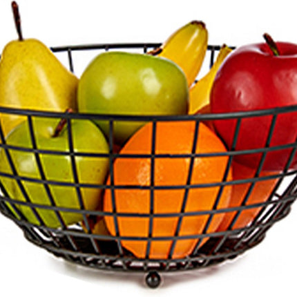 Fruitschaal - Fruitmand - Zwart - Staal - Ø 28 cm H 11 cm