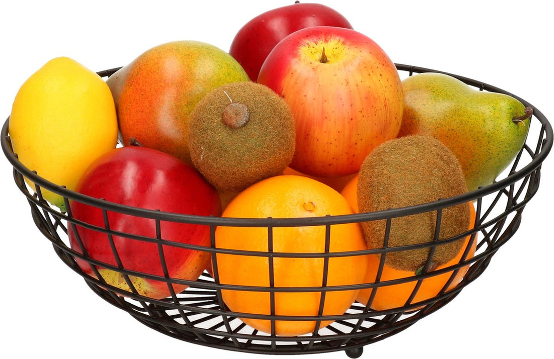 Fruit bowl - Fruit basket - Black - Steel - Ø 28 cm H 11 cm