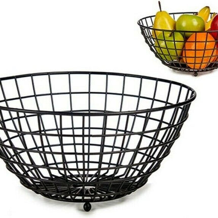 Fruitschaal - Fruitmand - Zwart - Staal - Ø 28 cm H 11 cm