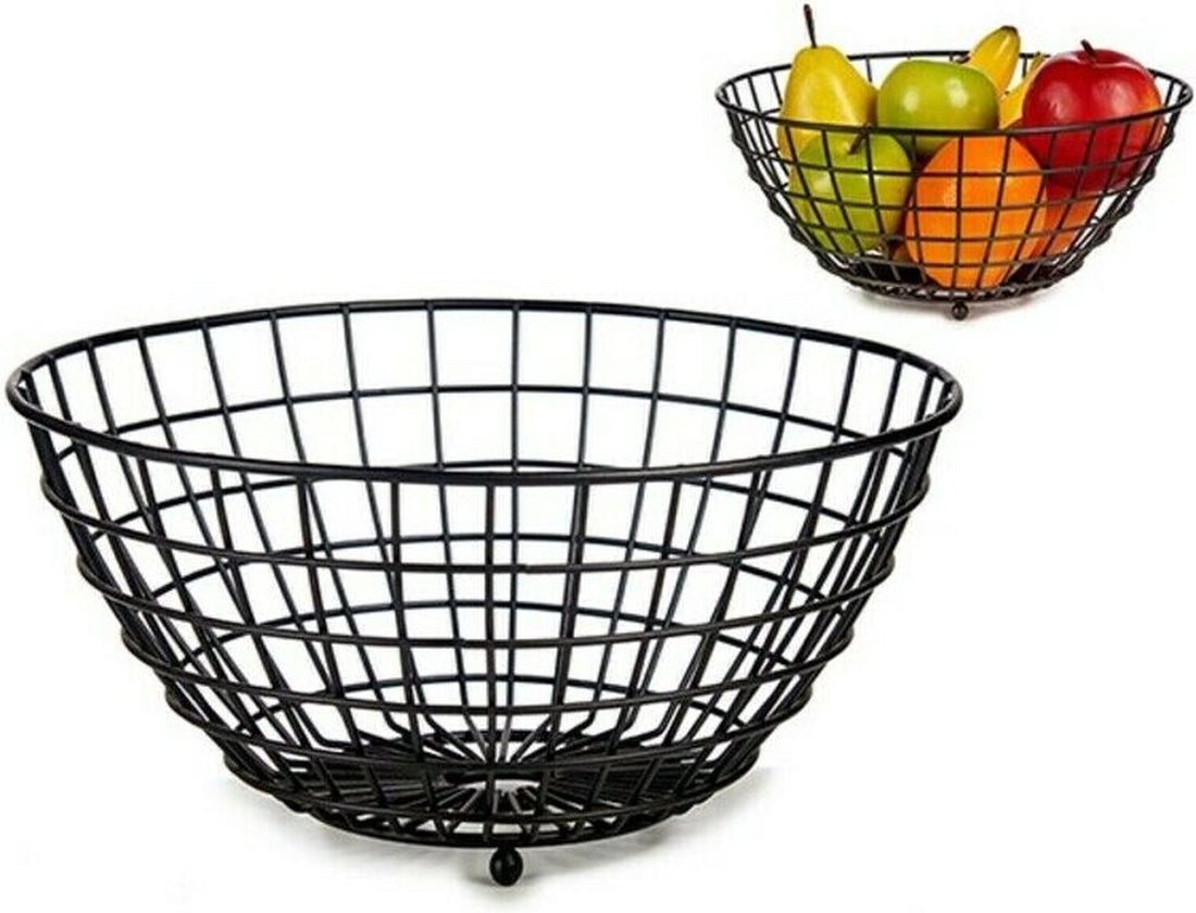 Fruit bowl - Fruit basket - Black - Steel - Ø 28 cm H 11 cm