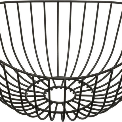 Fruitschaal - fruitmand rond zwart metaal 27 cm - Draadmand van metaal