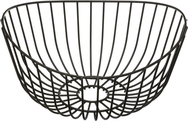 Fruitschaal - fruitmand rond zwart metaal 27 cm - Draadmand van metaal