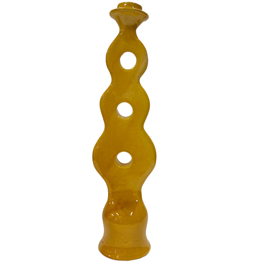 Gaten kandelaar Modern Tamegroute XL – Marokkaans aardewerk, 34–36 cm – foto 4