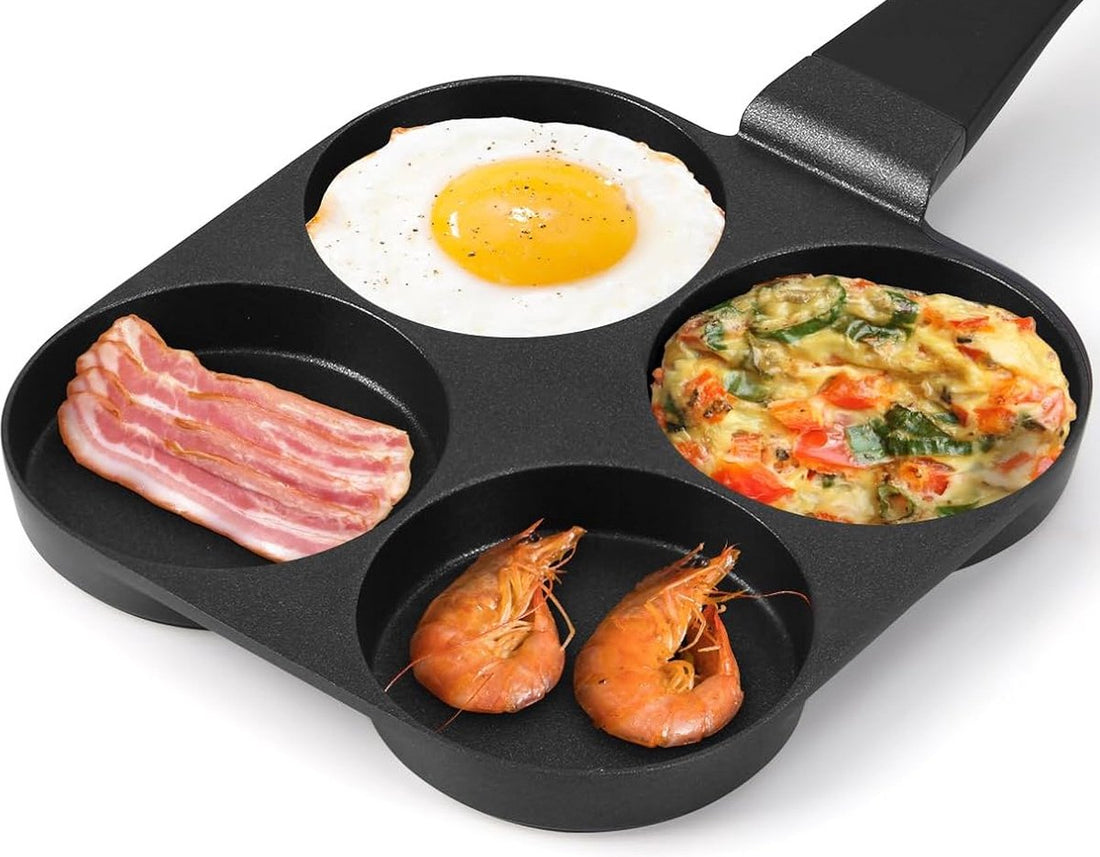 Eierpan met 4 vakken – pannenkoekenpan voor alle kookplaten, ook inductie