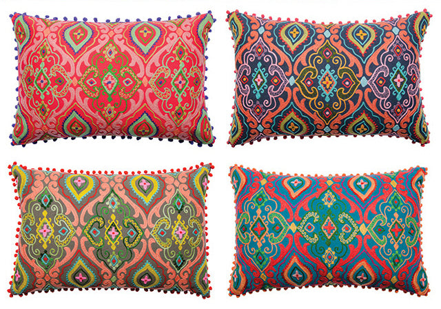 Housse de coussin brodée motif oriental 40x60cm