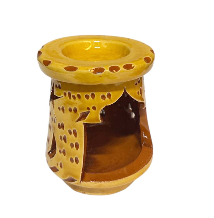 Marokkaanse oliebrander van keramiek – handgemaakte waxinelichthouder, 10 cm – foto 10