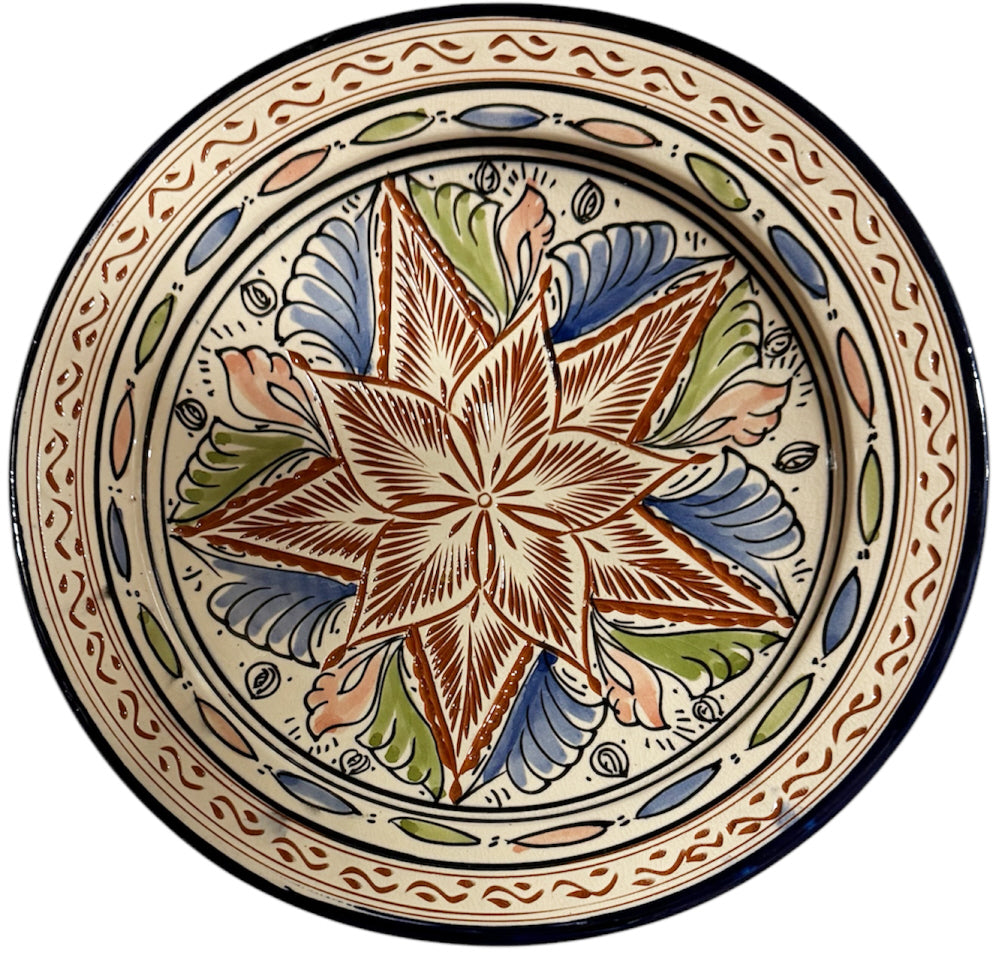 Moroccan engraved pottery bowl