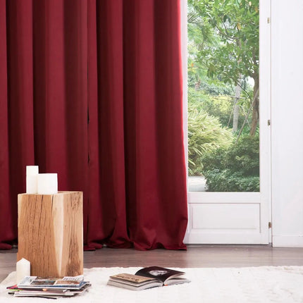 Atmosphera verduisterende gordijnen - set 2x stuks - B135 x L240 cm - rood - geplooid - met ringen - kant en klaar