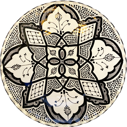Aardewerk schaal geribbelde rand Safi 35 cm