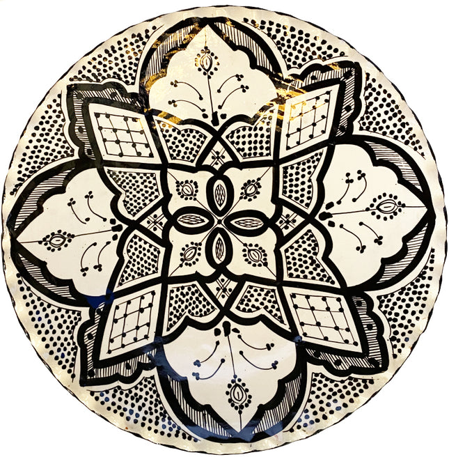 Aardewerk schaal geribbelde rand Safi 35 cm
