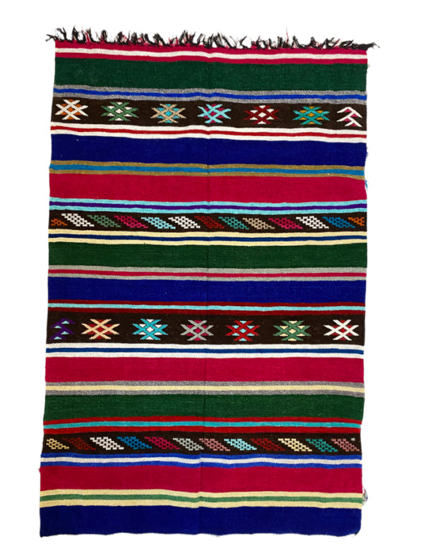 Tapis Kilim marocain à rayures 100 x 150 cm
