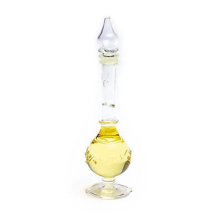 Sandelhout & Vetiver Geurolie in Handgeblazen Flesje – 10ml – Luxe Natuurlijke Aromaolie – Ayurveda Geur