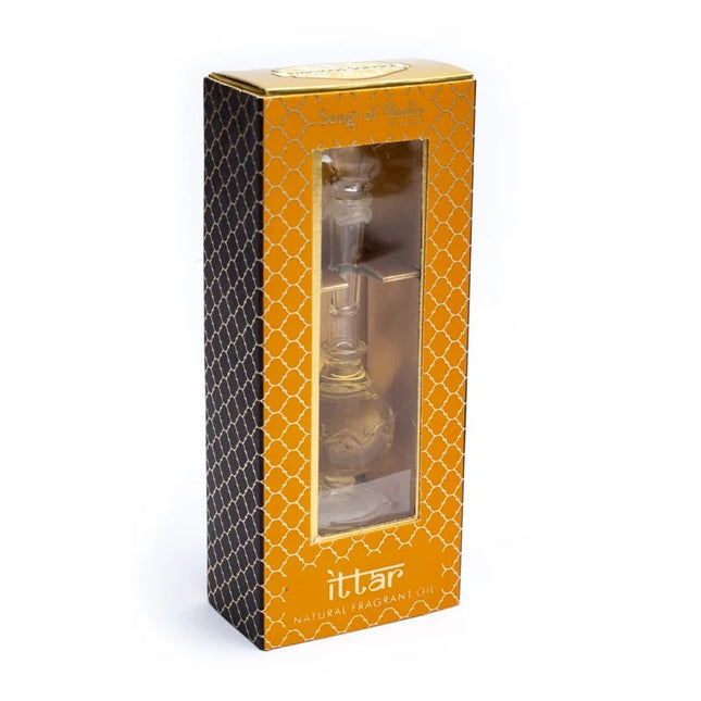 Sandelhout & Vetiver Geurolie in Handgeblazen Flesje – 10ml – Luxe Natuurlijke Aromaolie – Ayurveda Geur
