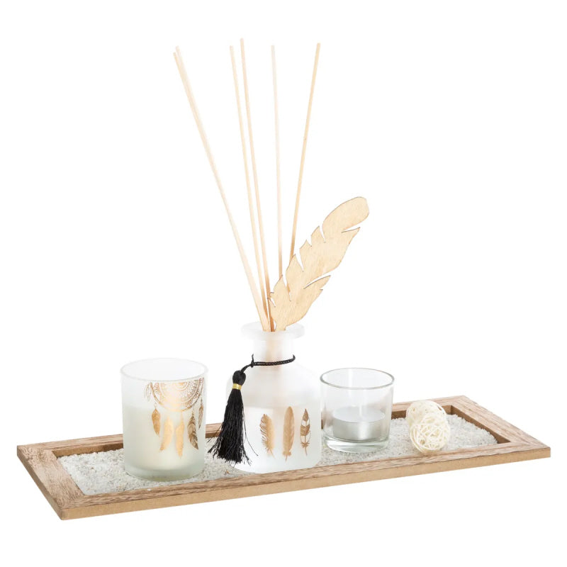 Scent sensation on a nice tray - Perfume diffuser and Scented candle set