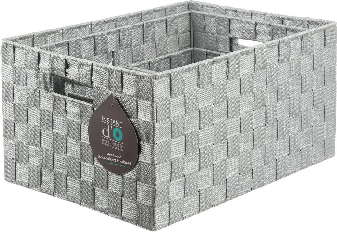 5Five gevlochten opbergmandjes, set van 4 – grijs, in 3 formaten, met handvatten – foto 2