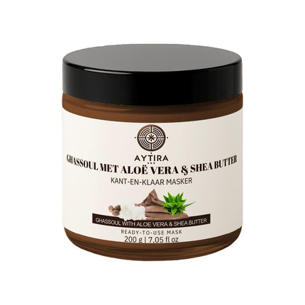 AYTiRA Ghassoul Masker met Aloë Vera & Shea Butter – Kant-en-klaar (200 g)