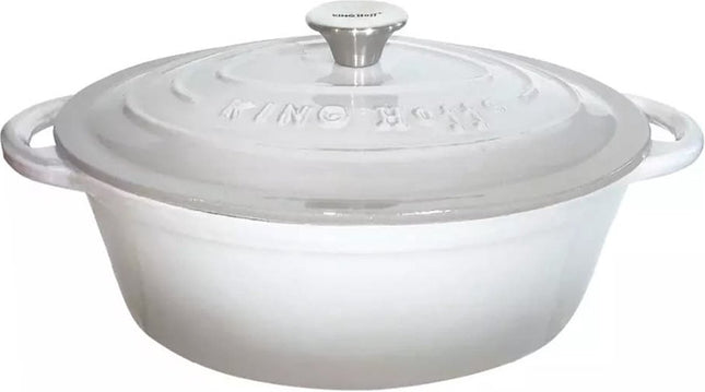 Kinghoff - gietijzeren braadpan - ovaal - 30cm - 4,5L - Grijs - emaille