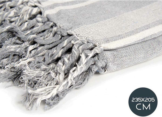 plaid - wit / grijs - 225 x 250 cm