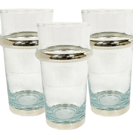 Marokkaans beldi glas zilver set van 3 stk.