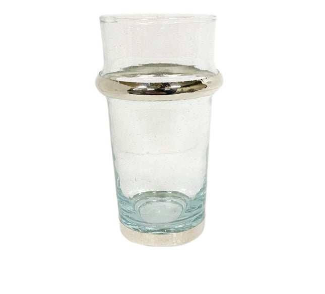 Marokkaans beldi glas zilver 10 cm