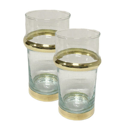 Marokkaans beldi glas goud 12 cm