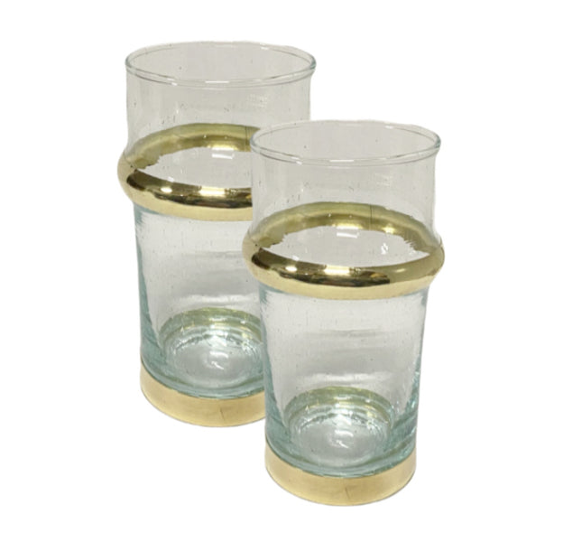 Marokkaans beldi glas goud 12 cm