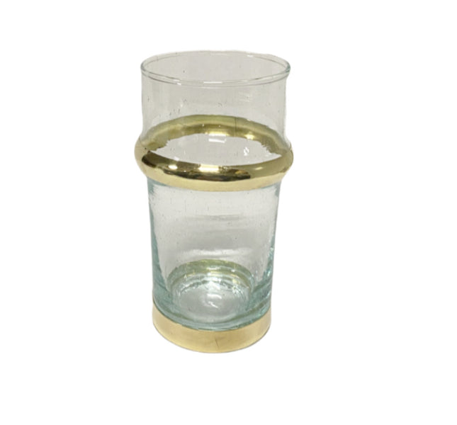 Marokkaans beldi glas goud 12 cm