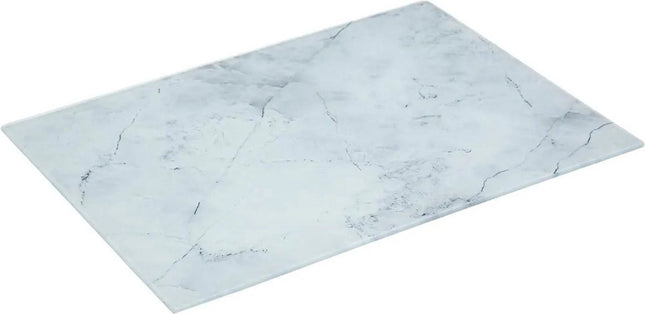 Glas Snijplank - Marmeren Motief - 4 in 1: Aperitief Bord - Snijden - Serveren - 40 x 30 cm