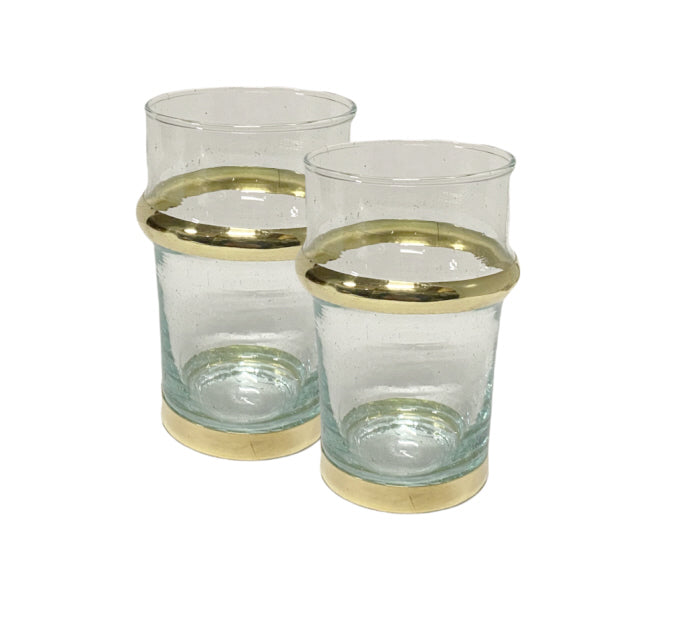 Verre beldi marocain doré 9 cm