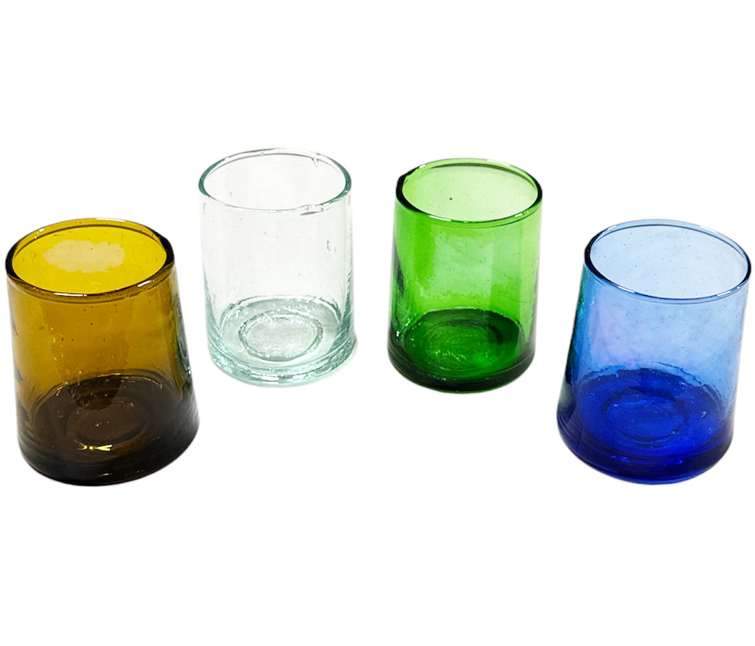 Marokkaanse tumbler – mondgeblazen drinkglas van gerecycled glas, ca. 9 cm