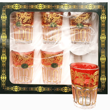 Theeglazen met gouden patroon