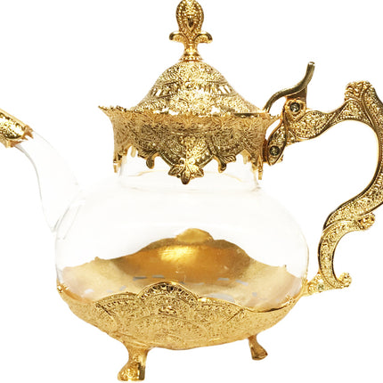 Glazen theepot goud