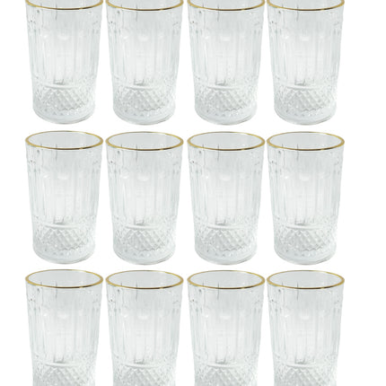 Glazen gouden rand - set van 12 stuks - 180 ml