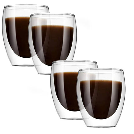 Dubbelwandig  Espresso Kopjes – 80 ML – Set van 4