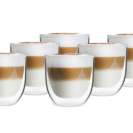 Set van 6 dubbelwandige 254ml koffieglazen
