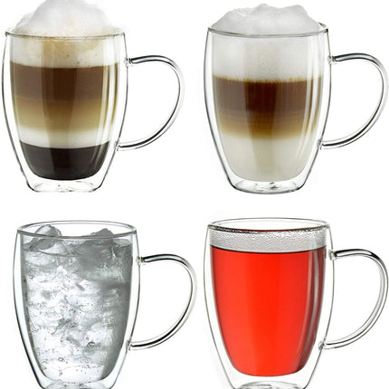 6 Dubbelwandige Glazen Met Oor - 250 ml