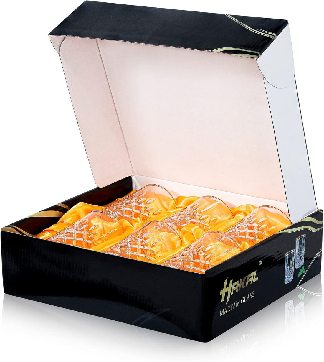 Glazen met gouden rand en oortje – set van 6 theeglazen met oor – foto 5