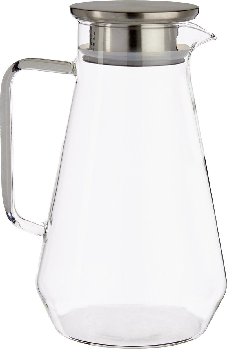 Carafe à jus/pichet en verre avec couvercle de luxe de 1,5 litre