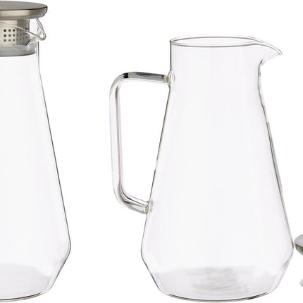 Glazen sapkan/schenkkan karaf met luxe deksel van 1,5 liter