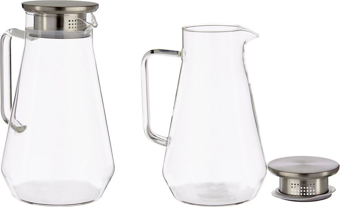 Carafe à jus/pichet en verre avec couvercle de luxe de 1,5 litre
